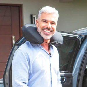 Travesseiro de Pescoço p/ Viagem Médio Cor Preto