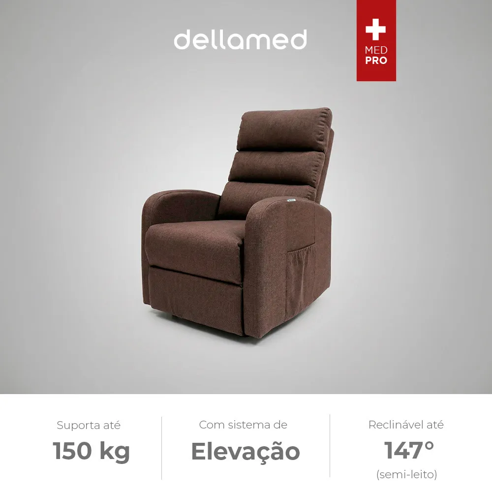 Poltrona Leito Elevatória e Reclinável Elevamed Dellamed com Controle Bivolt - Imagem 2